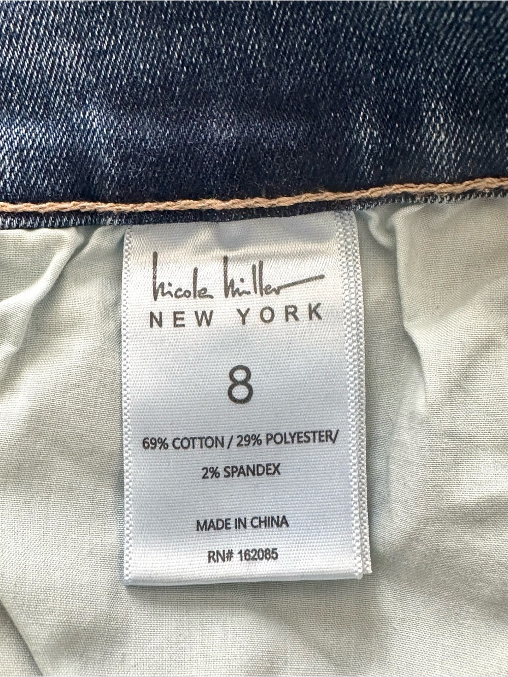 Nicole Miller SoHo High Rise Wide Leg Jeans Size 8 Blue Denim Ankle Pin Tuck - Picture 6 of 7